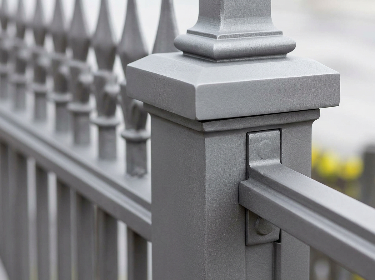 Rust removal from wrought iron railing, before and after sandblasting (after)